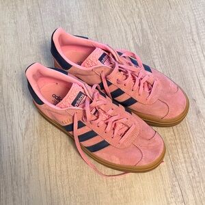 adidas Pink Suede Sneakers with Navy Three-Stripes- like brand new!